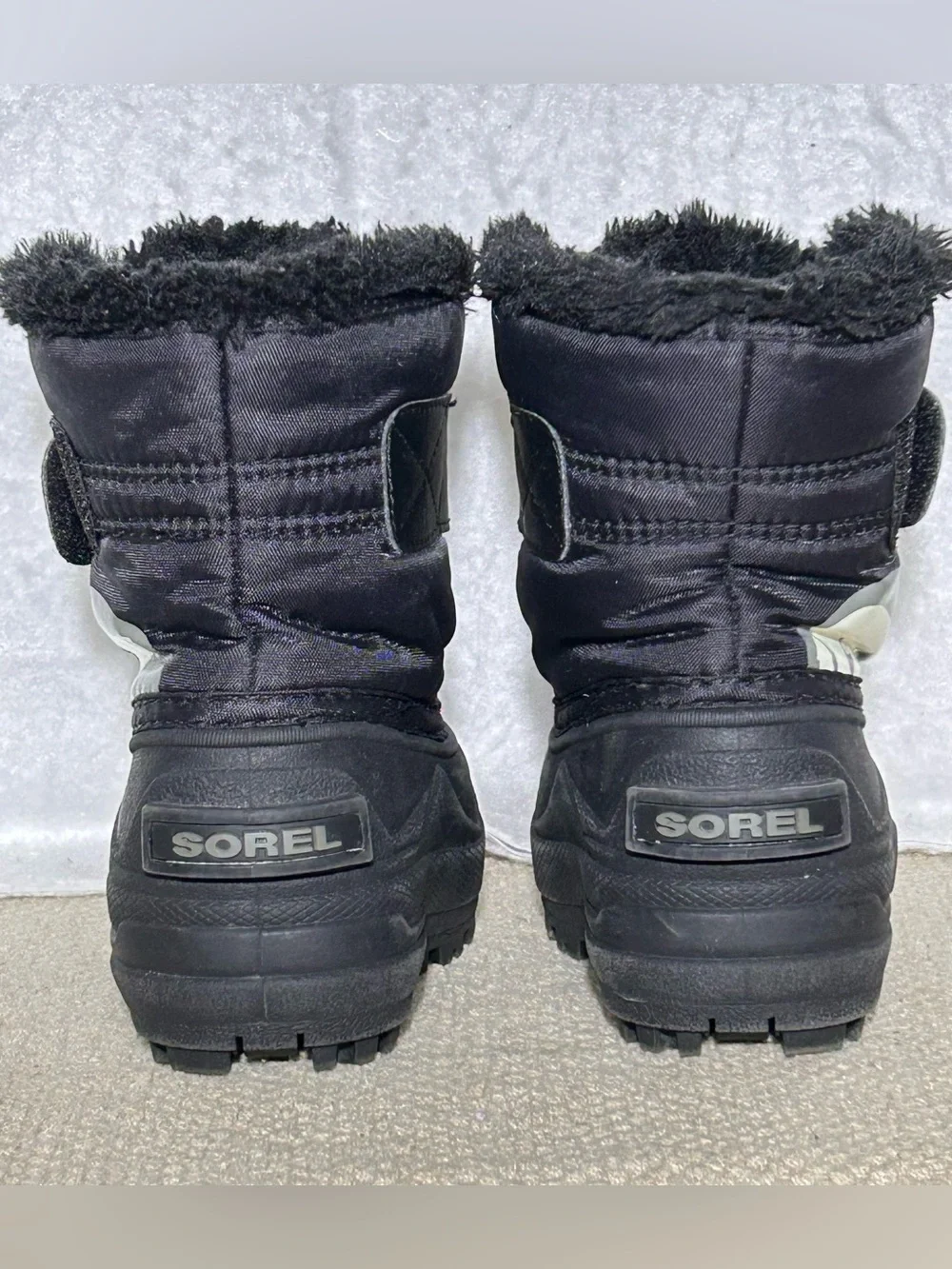 Sorel Kids Black Snow Commander Waterproof 200g Insulated Winter Boots SZ 5